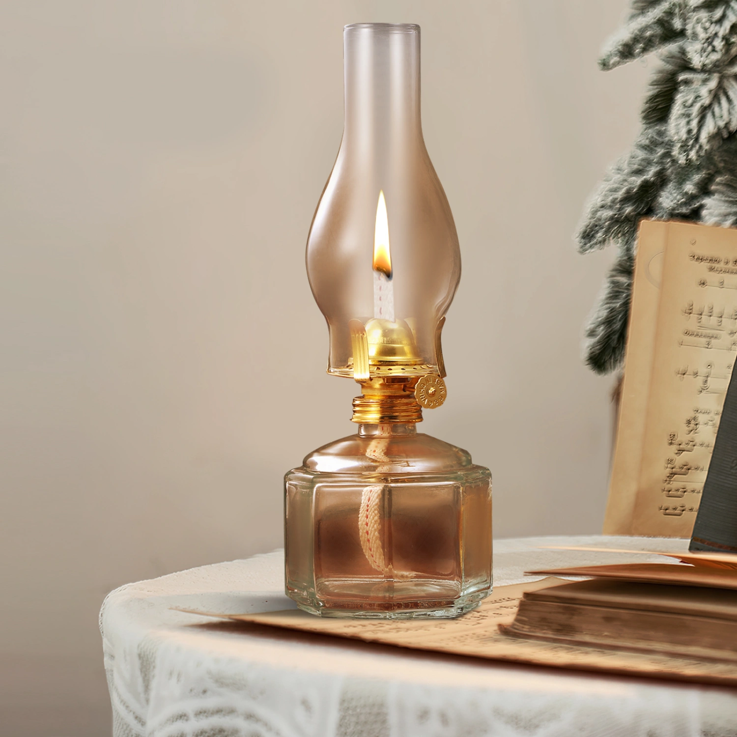 Oil Lamp Glass Kerosene Lamp Decorative Oil Lamp Temple Kerosene Lamp Decoration