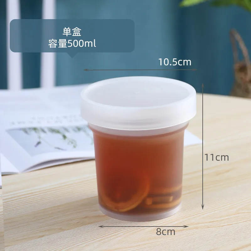 5pcs Food-grade Ice-cream Storage Bucket Thicken Beverage Bucket Transparent Refrigerator Bucket