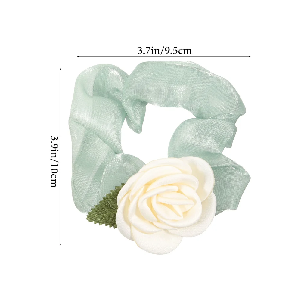 2pcs Hair Scrunchies Elastic Hair Bands Flower Hair Ties Hair Accessories for Women Teen Girls