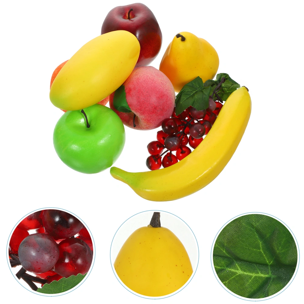 8pcs Simulated Fruit Model Artificial Fruits Decorative Faux Fruit Ornament Fake Fruits Decor