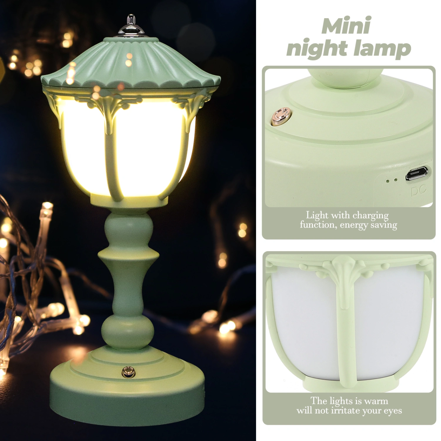 Mini Table Lamp Bedroom Living Room Chargeable Bedside Lamp Adjustable Mini Night Lamp