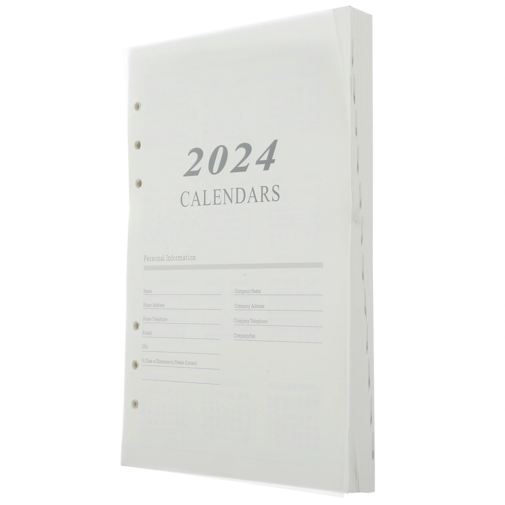 Loose-leaf Planning Notebook Portable Notepad Academic Planner English Notebook 2024 Planner(a5)