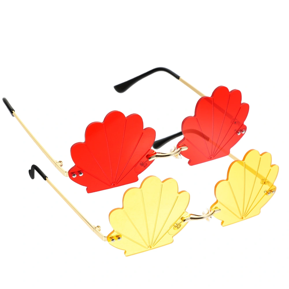 Colorful Funny Sunglasses Decor Creative Seashell Pattern Eyeglasses Party Eyeglasses for Woman