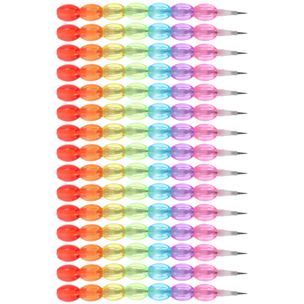 15Pcs Plastic Stacking Pencils Portable Pencils Writing Pencils Multi-use Pencils Student Pencils