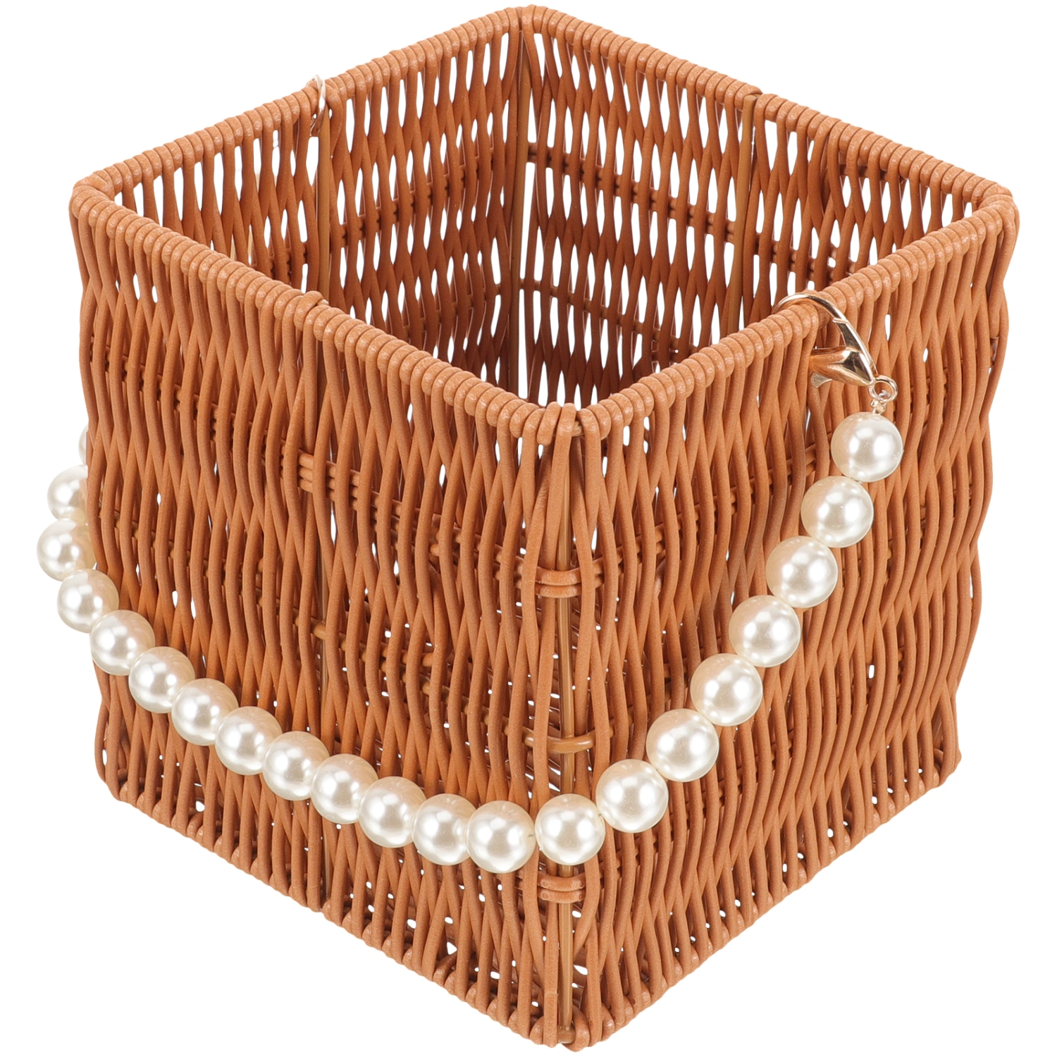 Decorative Fake Rattan Woven Flower Basket Large Plastic Flower Basket Flower Packaging Basket