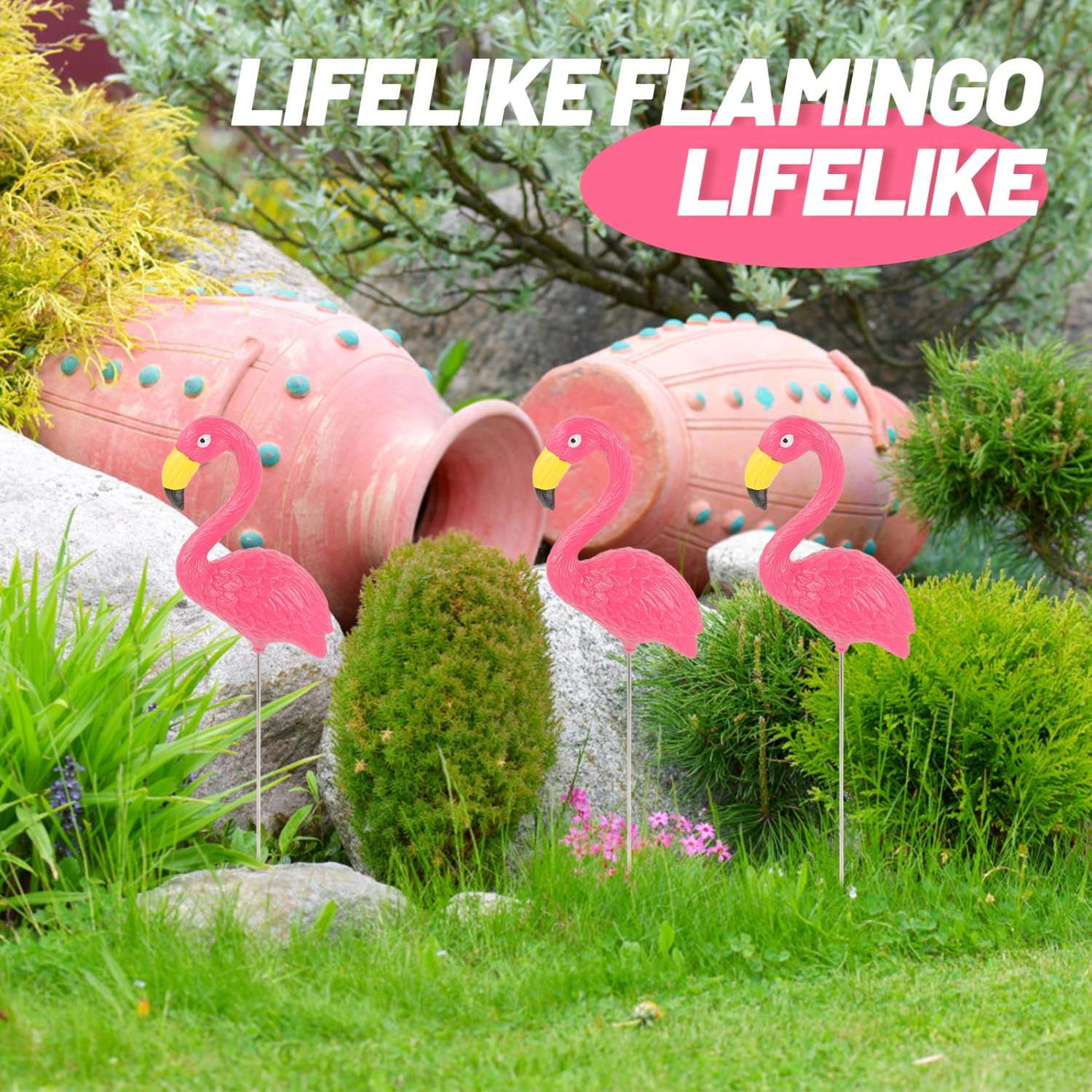 Flamingo Yard Decoration Garden Resin Flamingo Insert Ornament Flamingo Craft