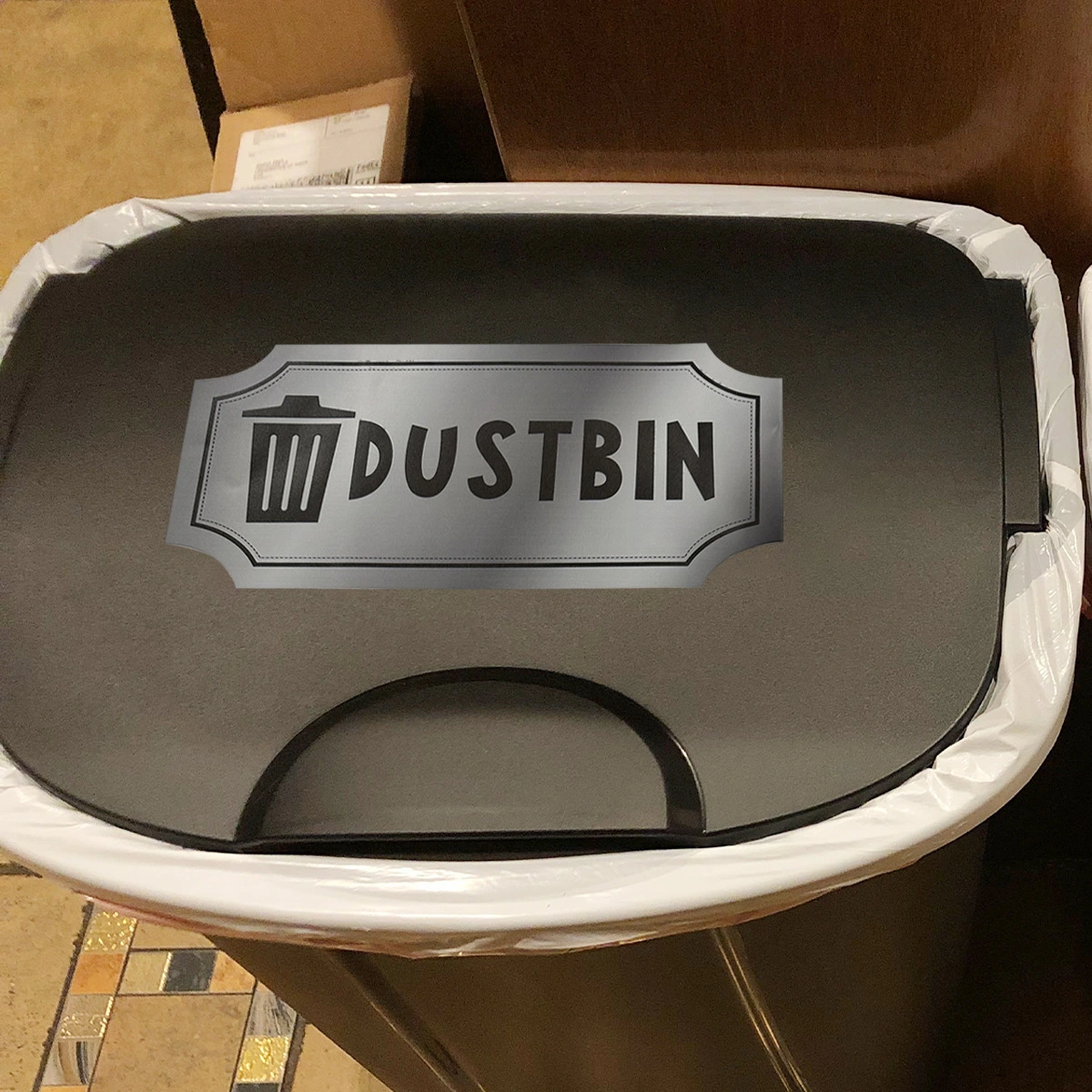 1 Set of Dustbin Stickers Trash Can Symbol Trash Cans Containers Wall Stickers Garbage Sorting Stickers
