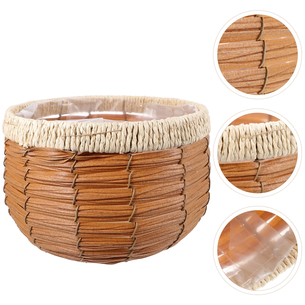 Woven Planter Basket Natural Handwoven Plant Pot Container Farmhouse Planter Rattan Basket