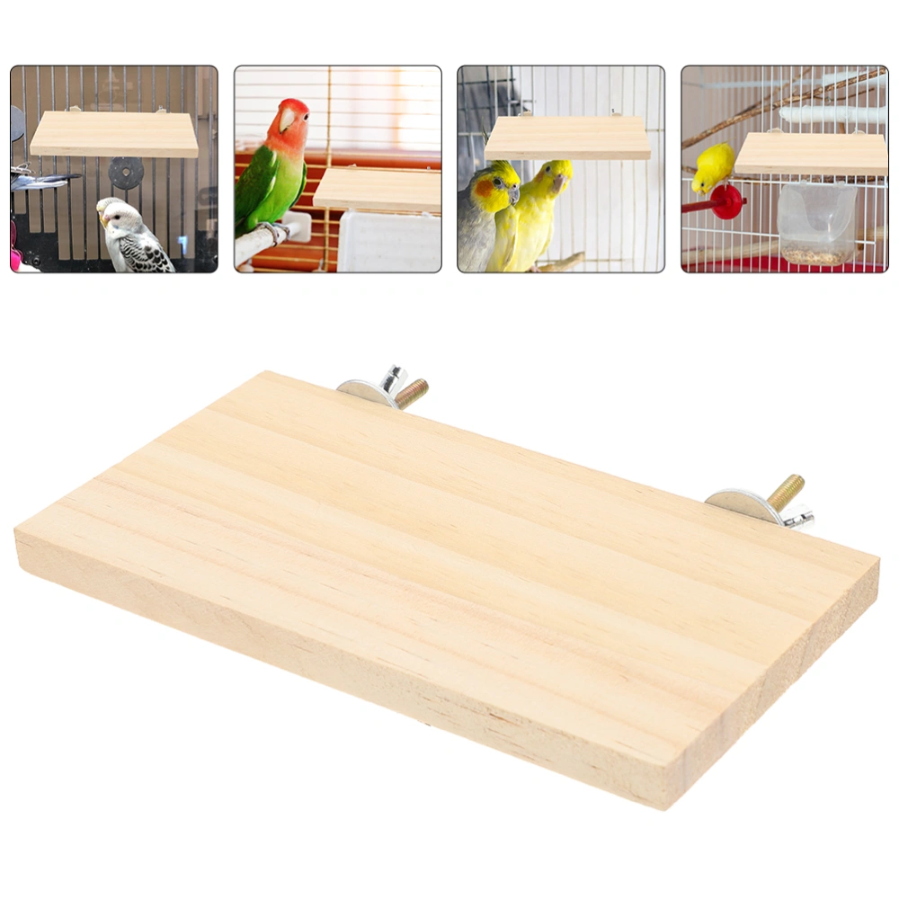 Wood Bird Perch Platform Bird Parrot Perch Platform Wooden Cockatiel Perch Platform for Bird Cage