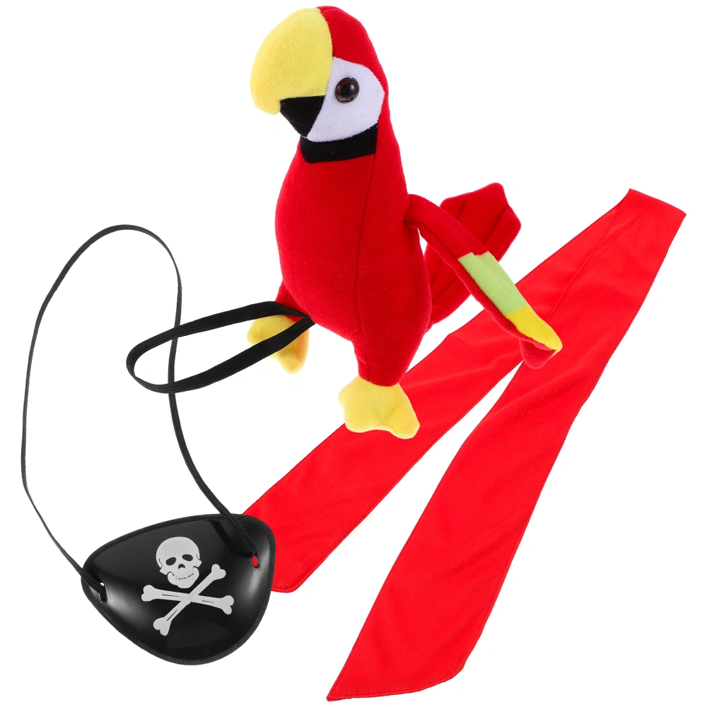 1 Set of Cartoon Parrot Pirate Cosplay Props Head Bandana Eye Patches Pirate Dress Up Accessories