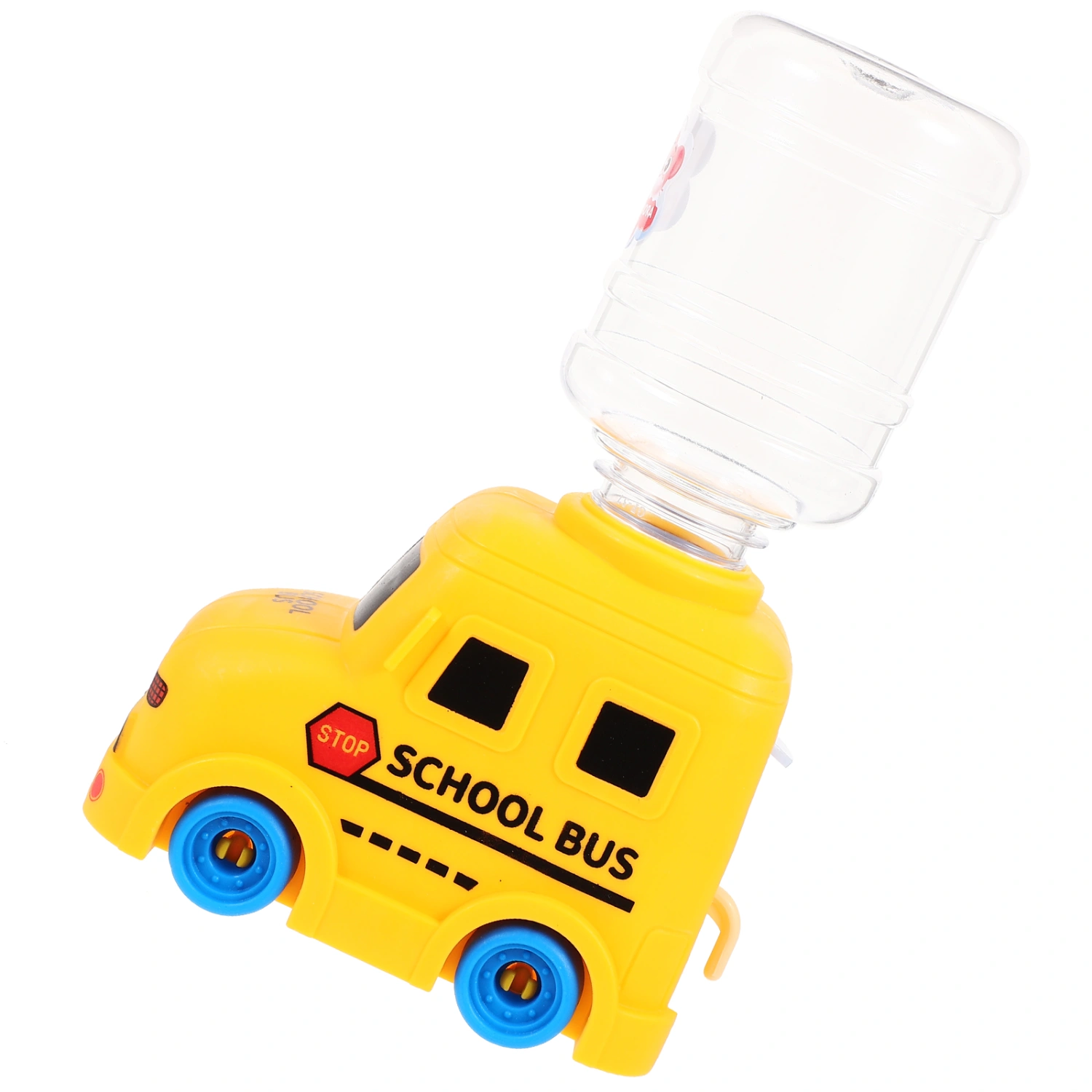 School Bus Small Water Dispenser Toy Tiny Water Dispenser Kid Pentended Toy Cartoon Water Dispenser