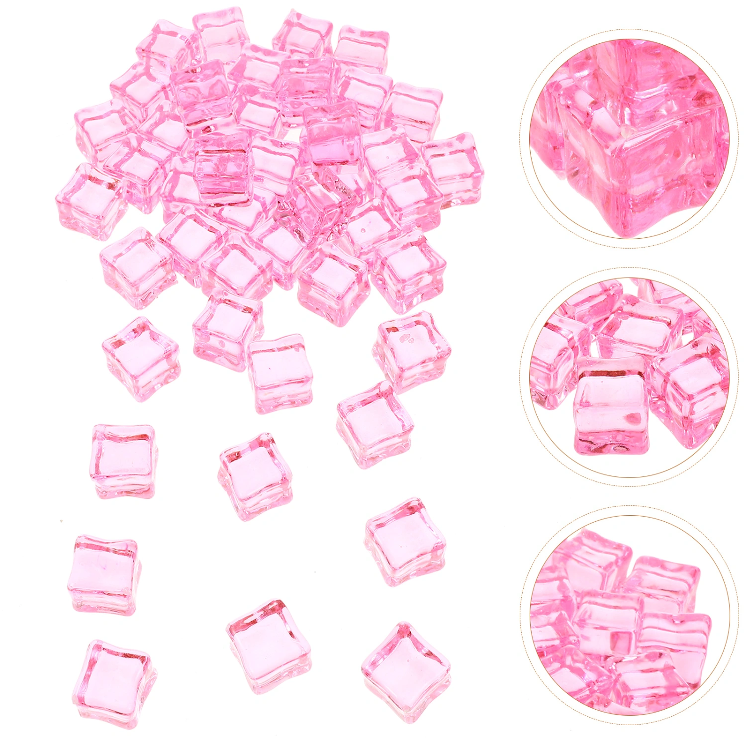 50pcs Reusable Ice Cube Plastic Squares Ice Cubes Washable Ice Cube Fish Tank Decor
