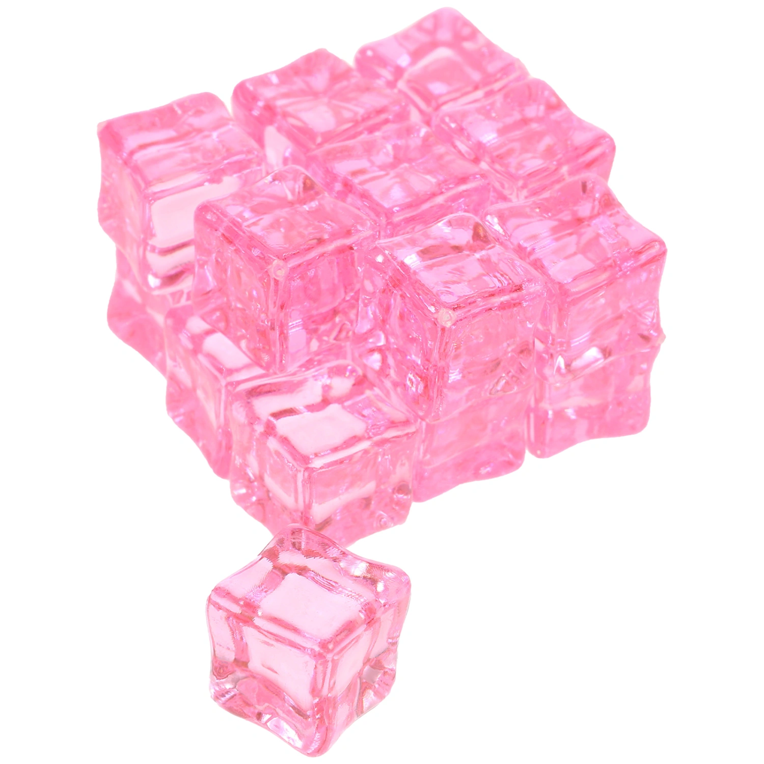 50pcs Reusable Ice Cube Plastic Squares Ice Cubes Washable Ice Cube Fish Tank Decor