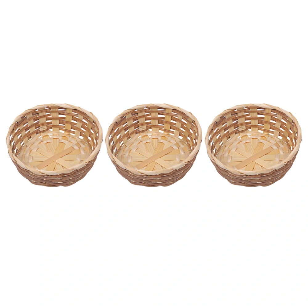 2pcs Bread Baskets Woven Baskets Tabletop Food Fruit Vegetables Serving Baskets