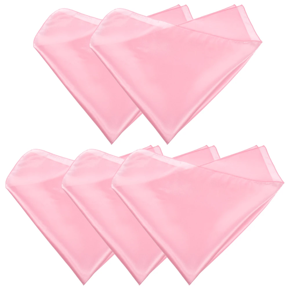 5pcs Satin Napkins Comfortable Satin Fabric Table Napkin Washable Cloth Napkins for Party Festival