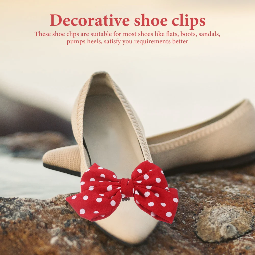 1 Pair Bow Shoe Clips Women Shoe Accessories Shoe Clip Decorations Wedding Bride Shoe Clips