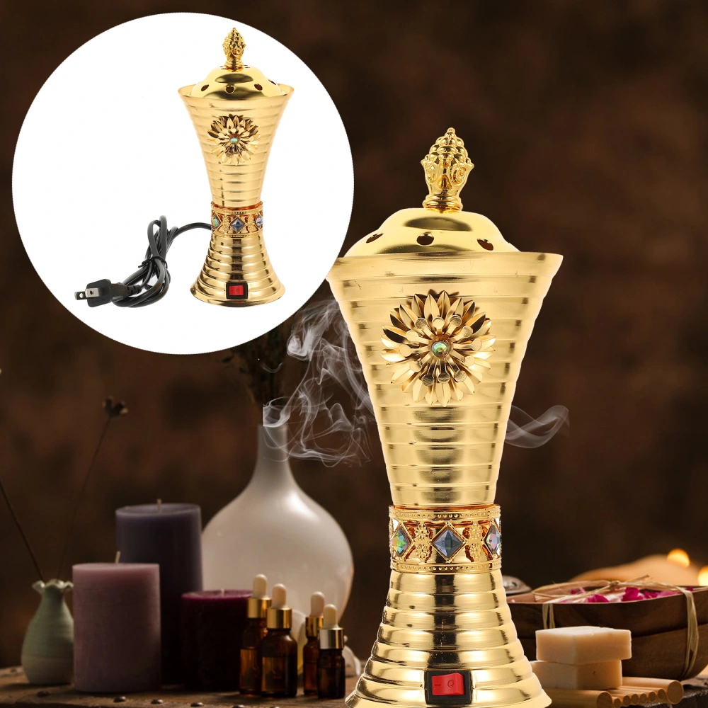 Incense Censer Iron Incenses Burner SPA Incense Burner Decorative Incense Burner Decor (US Plug)