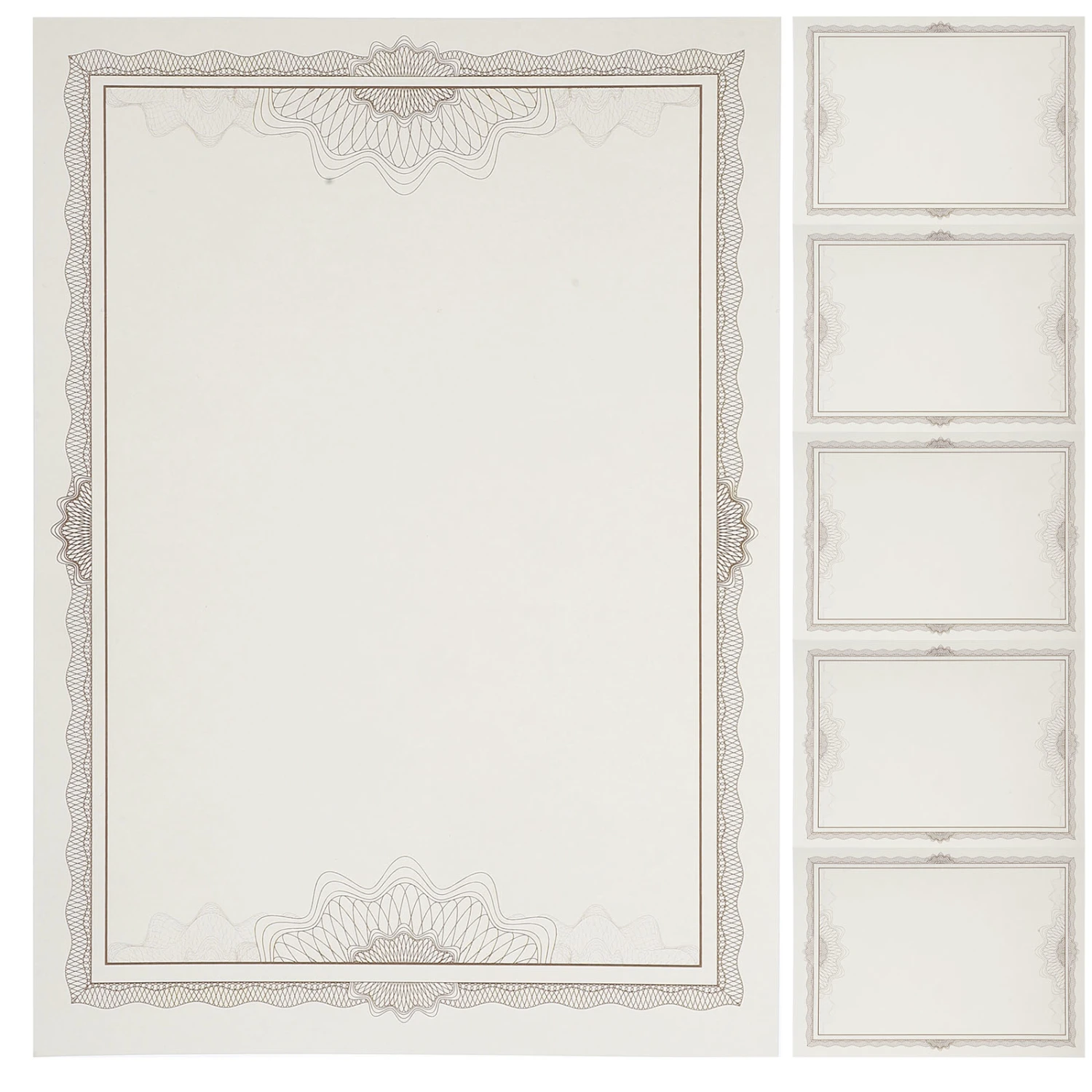 6 Sheets of Printable Blank Sheets Honor Certificate Papers Blank Diploma Paper without Character Design