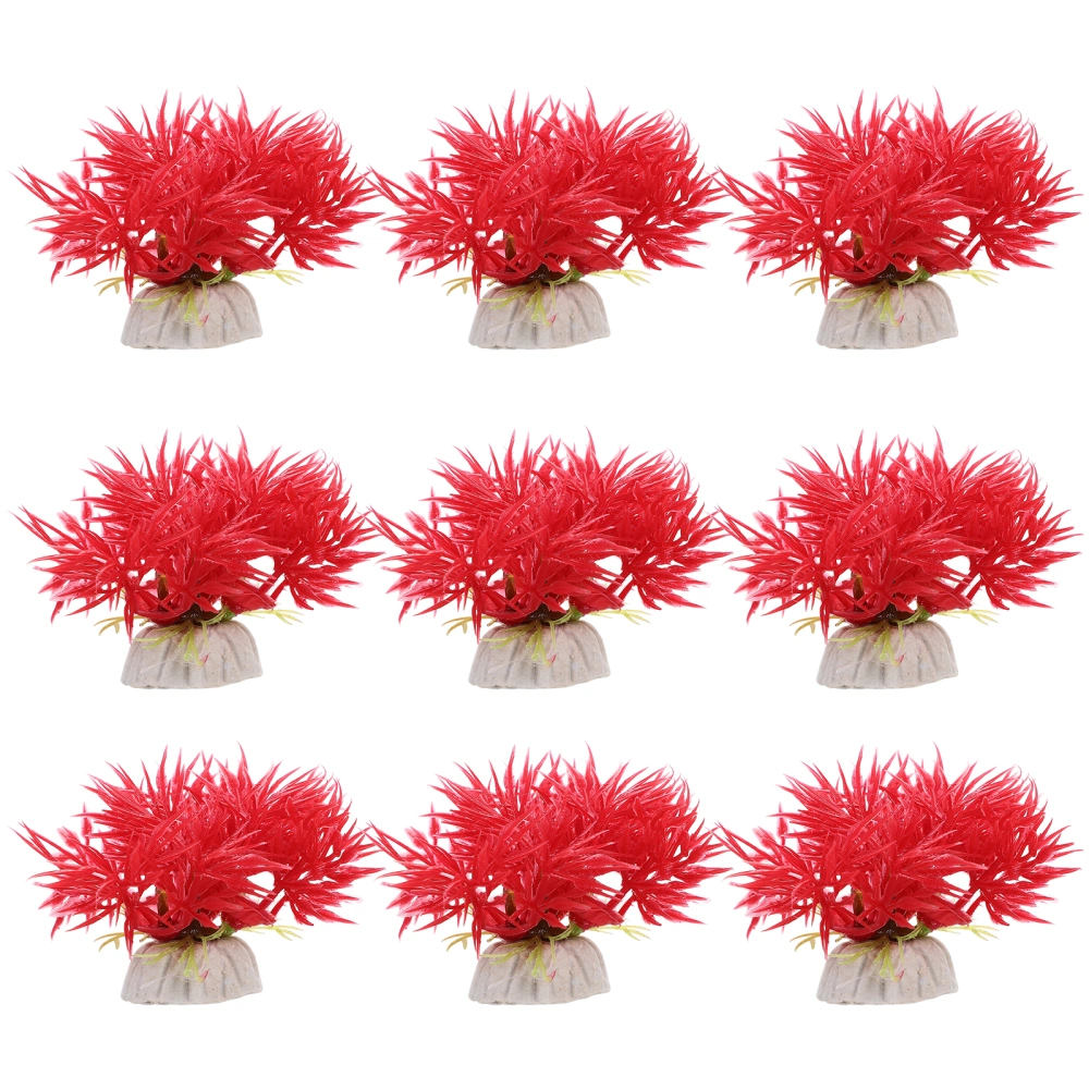 10pcs Fish Tank Fake Plant Decoration Plastic Simulation Underwater Plant Model Fish Hideout Place