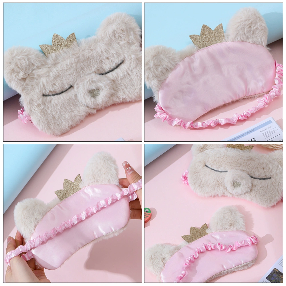 2Pcs Cute Eye Mask for Sleeping Plush Sleeping Eye Mask Lightweight Sleep Masks Plush Blindfolds