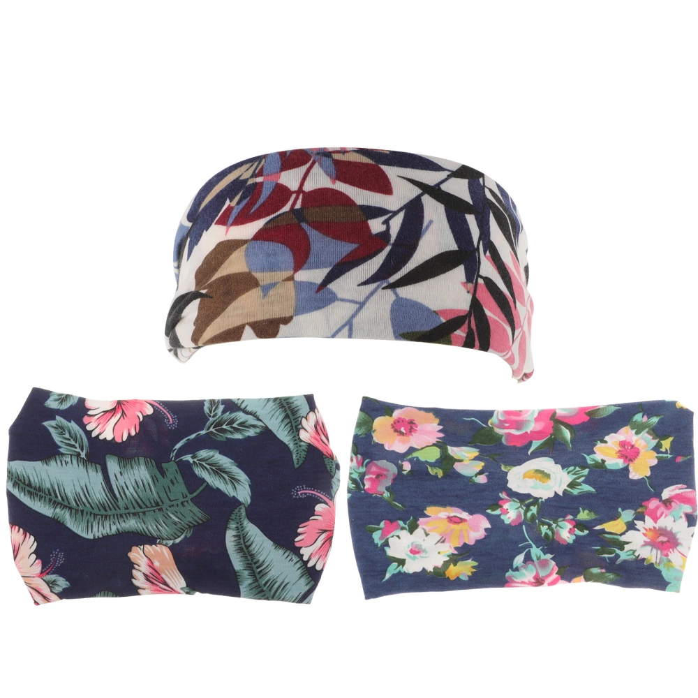 3 pcs Wide Turban Headband Stretchy Sweat Headband Running Headband Cloth Headbands