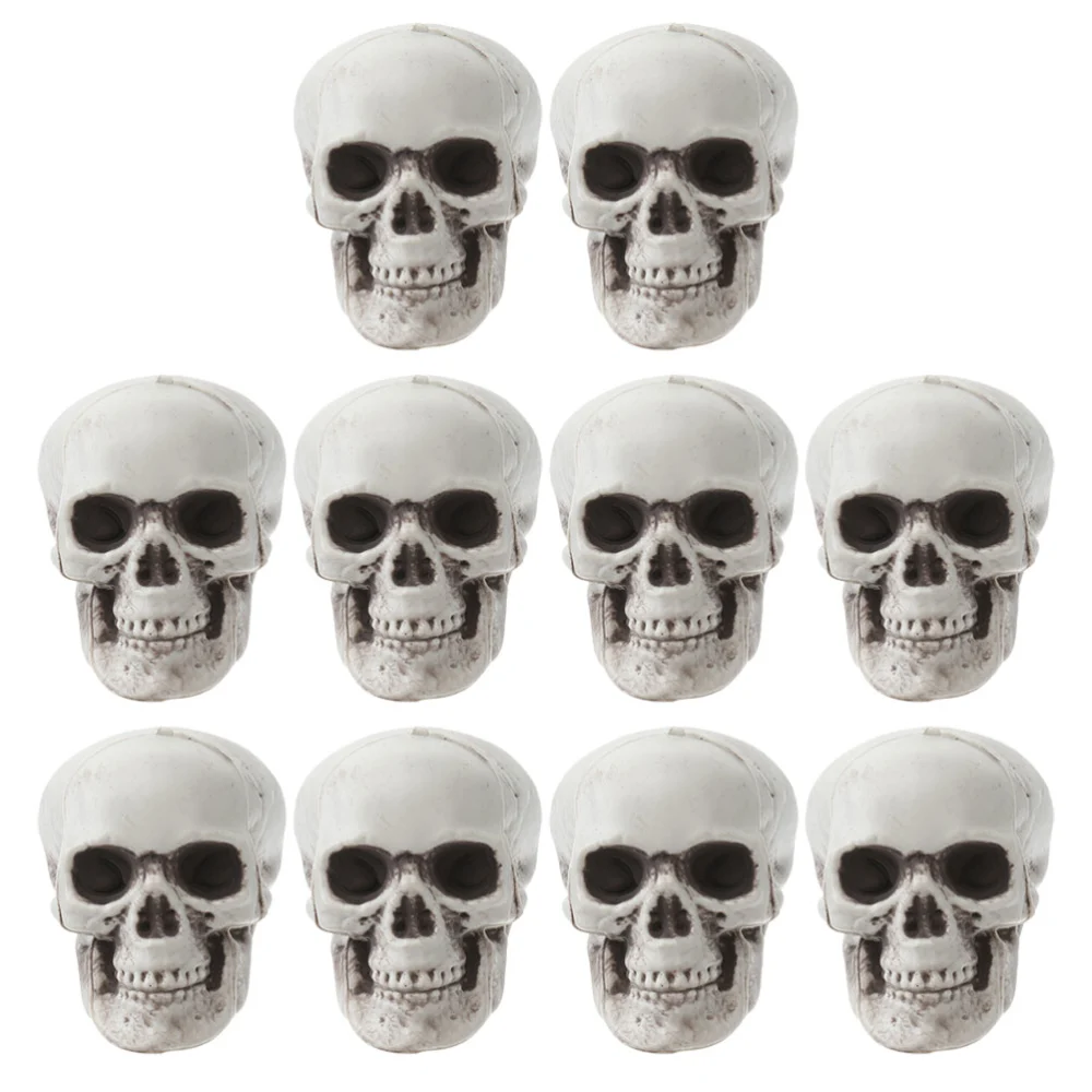 10pcs Halloween Skulls Realistic Looking Skulls Human Skeleton Head Props