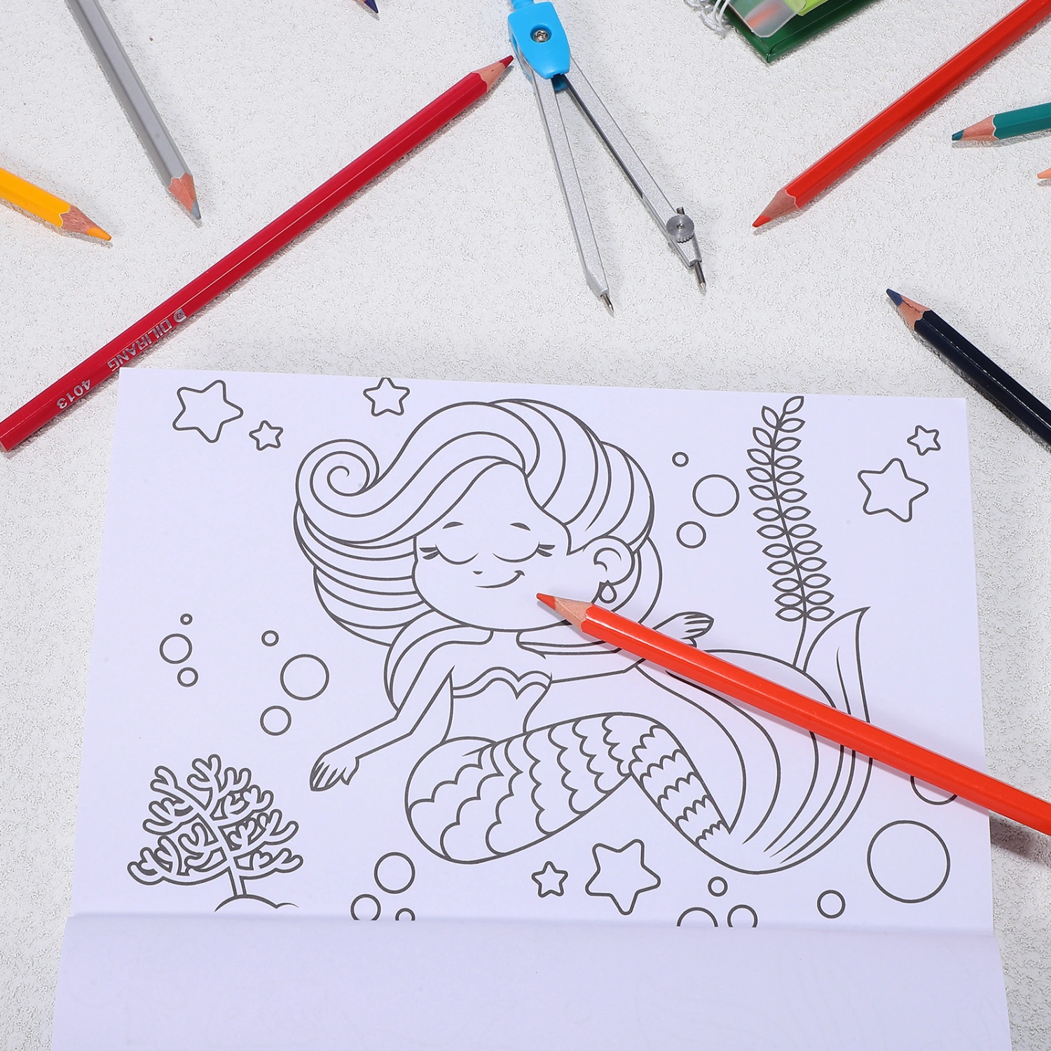 Mermaid Coloring Book Sea Life Mini Small Color Booklet Colored Pages Party Favor for Classroom Activity