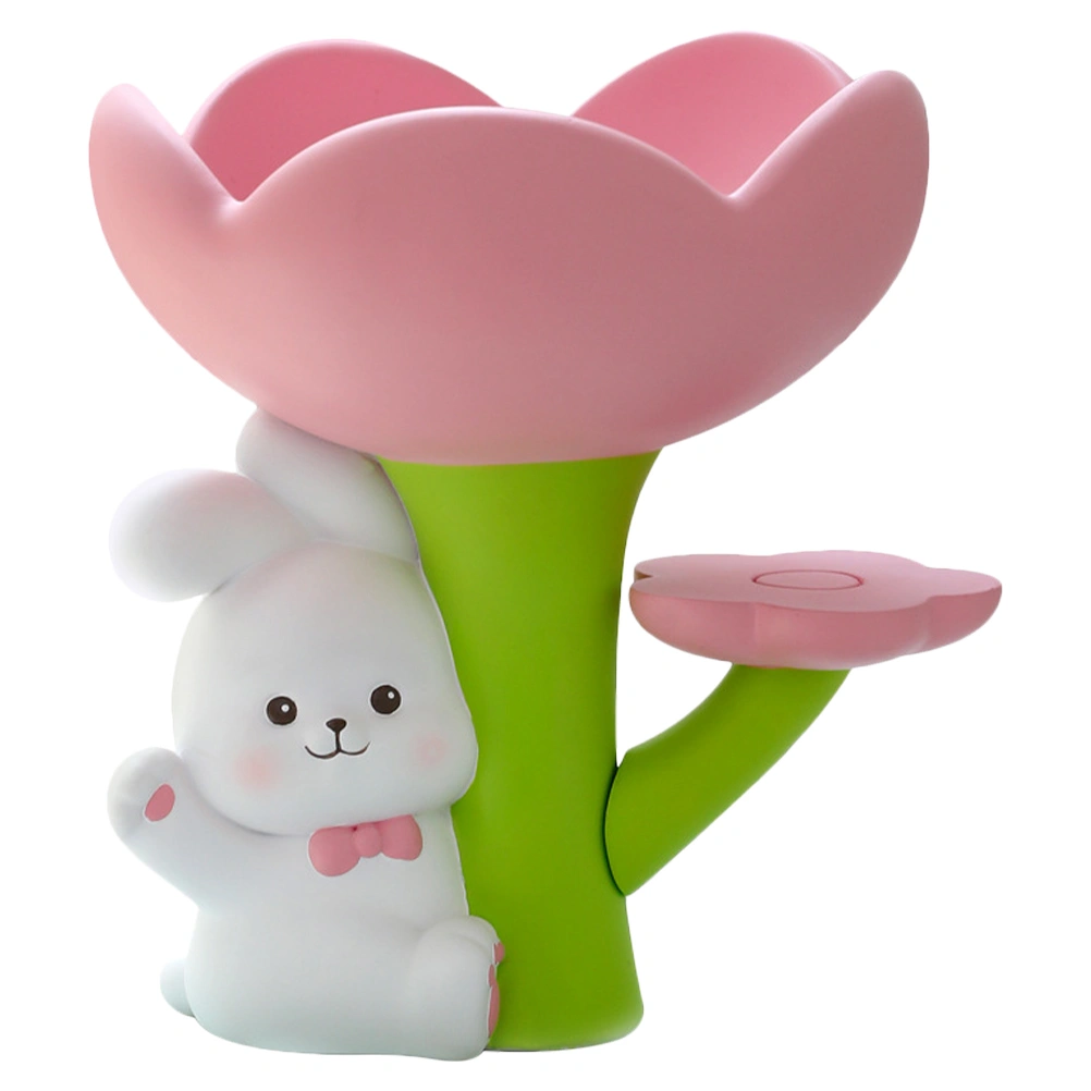 Entrance Key Holder Lovely Rabbit Flower Key Tray Organizer Jewelry Dish Home Decoration