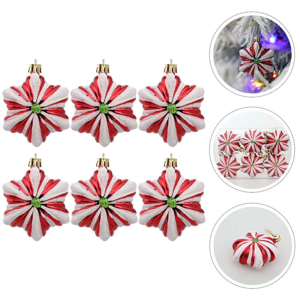 6pcs Christmas Hanging Pendants Xmas Tree Pendants Xmas Tree Hanging Ornaments