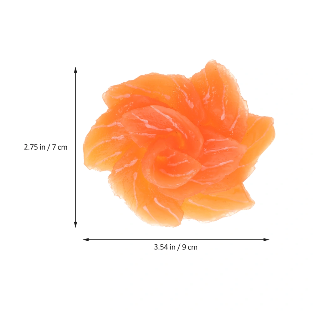 2Pcs Simulation Salmon Slices Realistic Fake Salmon Props Kitchen Props Showcase Artificial Salmon