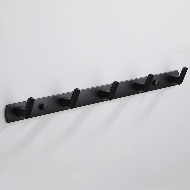 1 set of Coat Rack Wall Mounted Rack with 5 Hooks Hanging Hat Hook Bedroom Towel Robe Hook