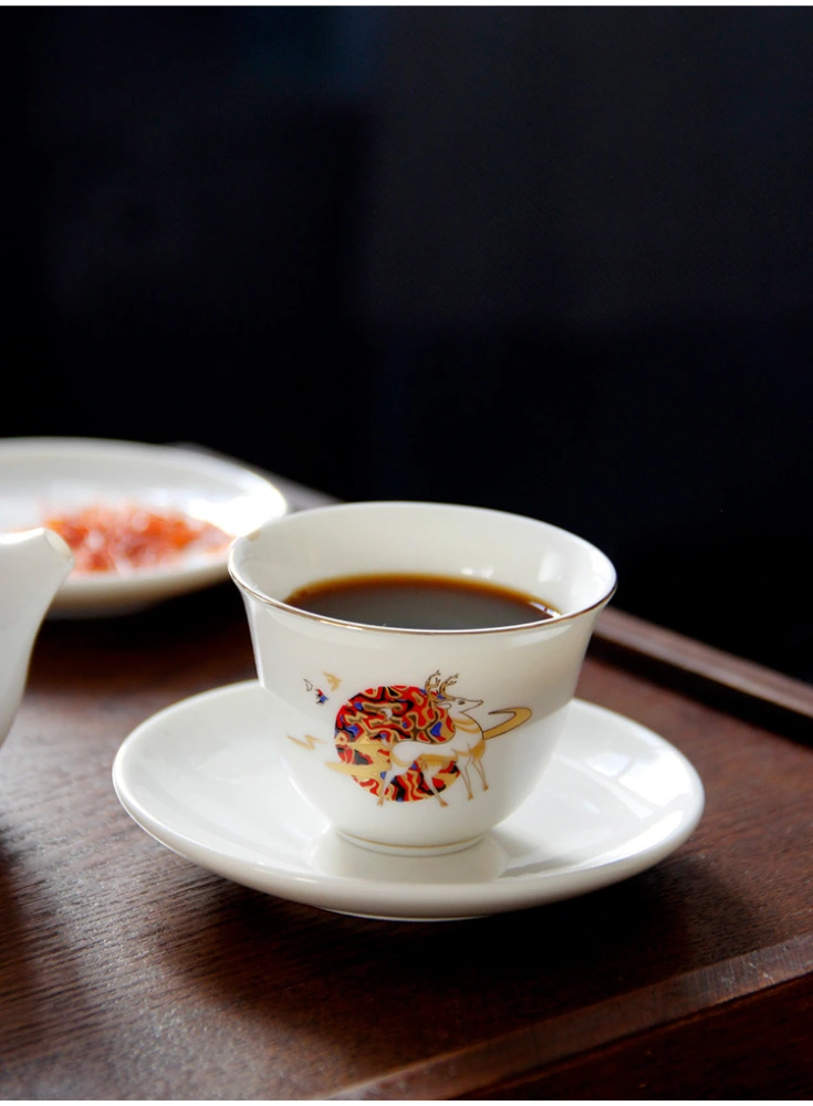 1 set of Ceramic Teacup Tea Cup with Saucer Ceramic Drinking Cup Vintage Cup