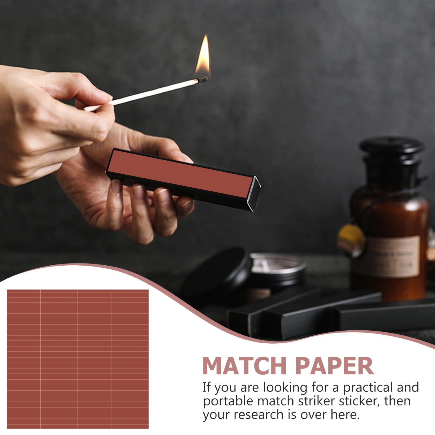 108pcs Adhesive Matches Paper DIY Match Strikers Paper Matchstick Striker Papers