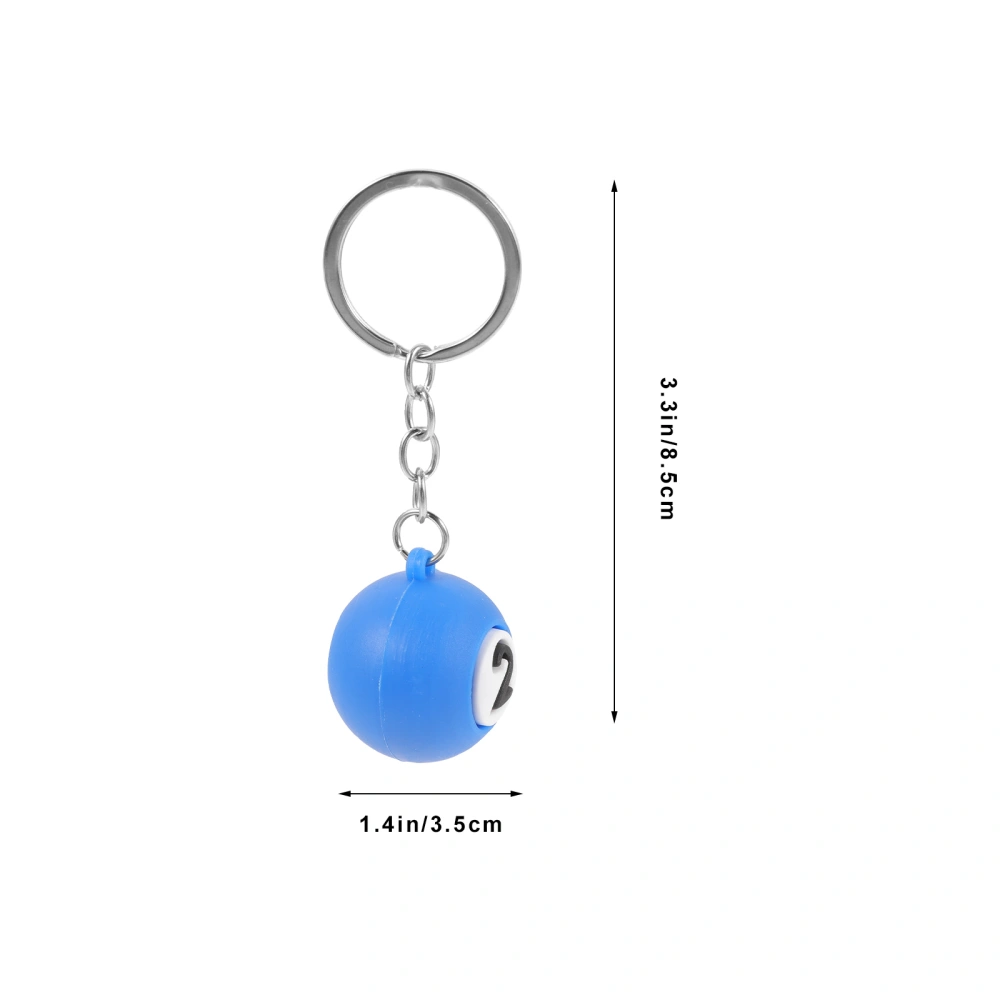 8Pcs Billiards Keychains Billiards Ball Keyrings Colored Billiards Ball Pendants Sports Themed Keychains