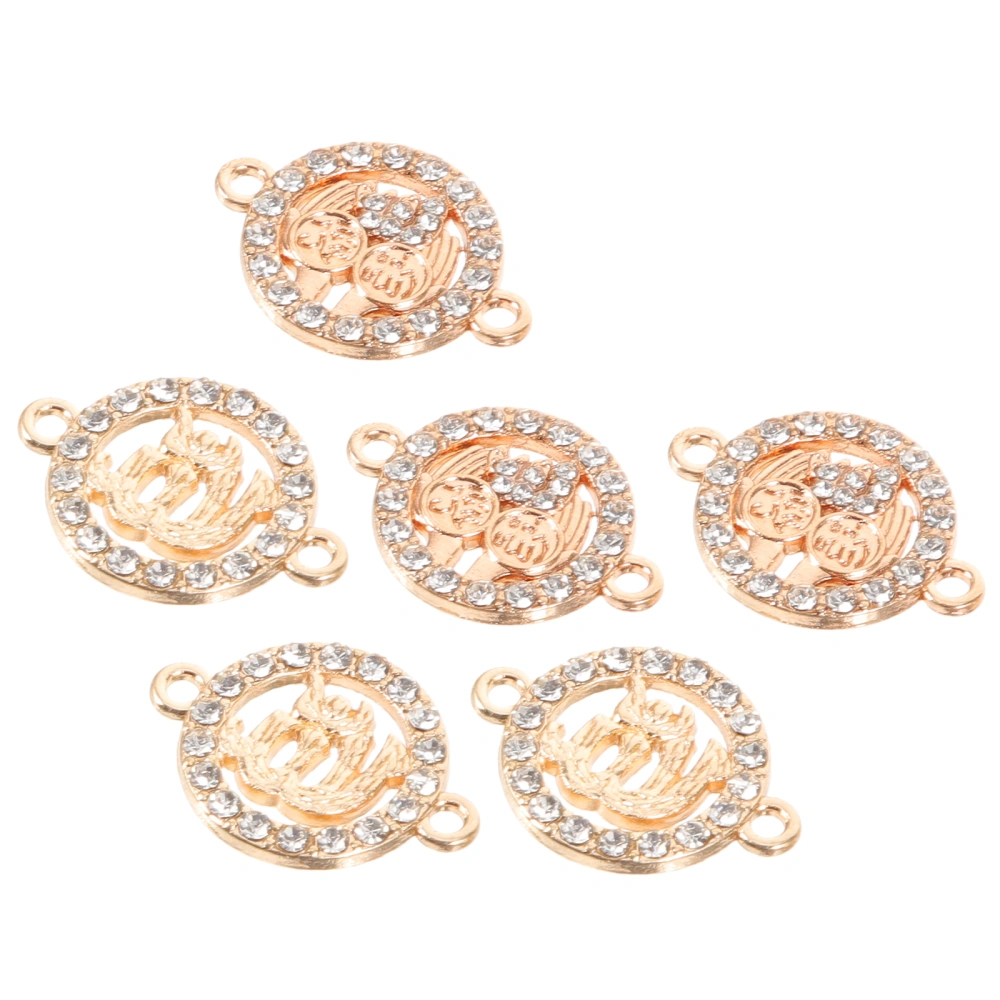 6Pcs Beading Charms for Jewelry Making DIY Round Shaped Necklace Bracelet Pendants