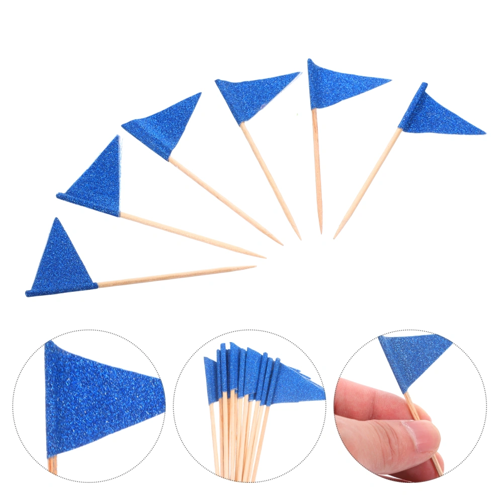 60pcs Cupcake Toppers Flags Mini Small Triangle Flags Toothpick Sticks Flag DIY Cake Decoration