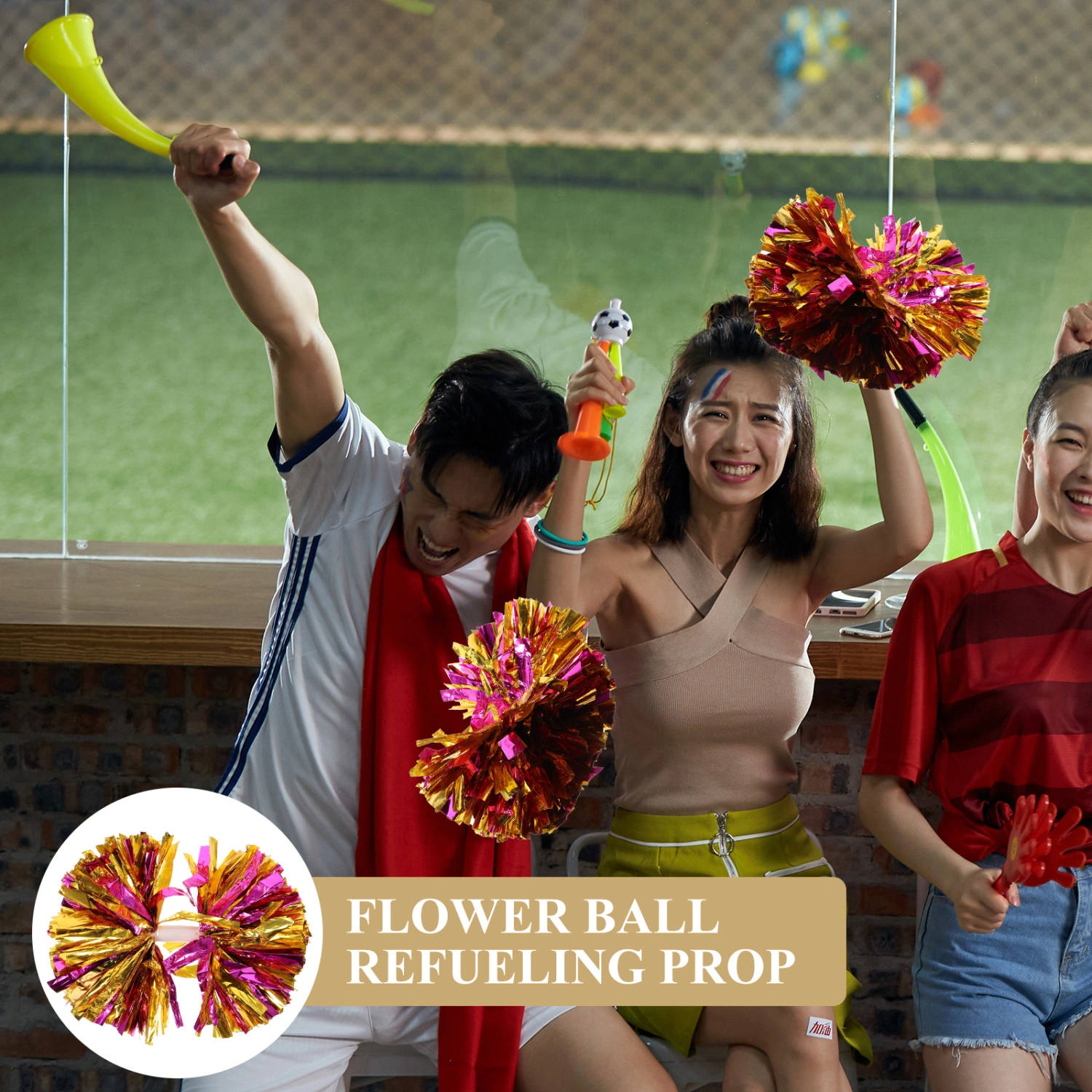Reusable Cheerleading Hand Flower Ball Cheering Squad Cheering Pompom for Sports Game