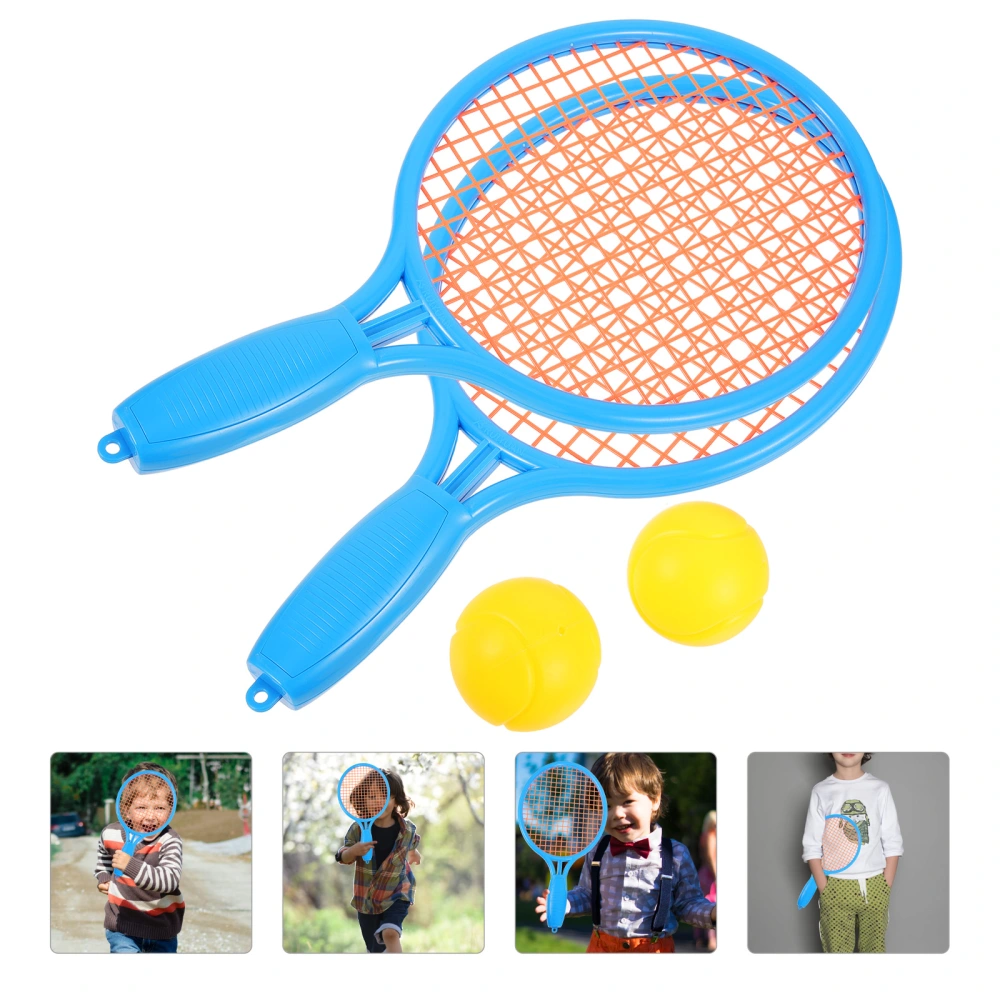 1 Set Kids Tennis Racket Plastic Tennis Racket with Balls for Kid Toddler Outdoor Sports Play