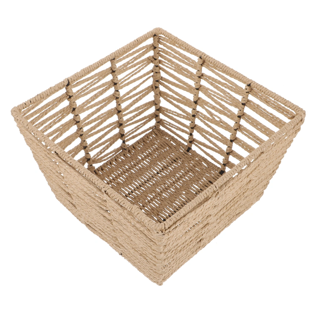 Woven Basket Trash Can Storage Basket Woven Garbage Bin Woven Wastebasket for Bedroom