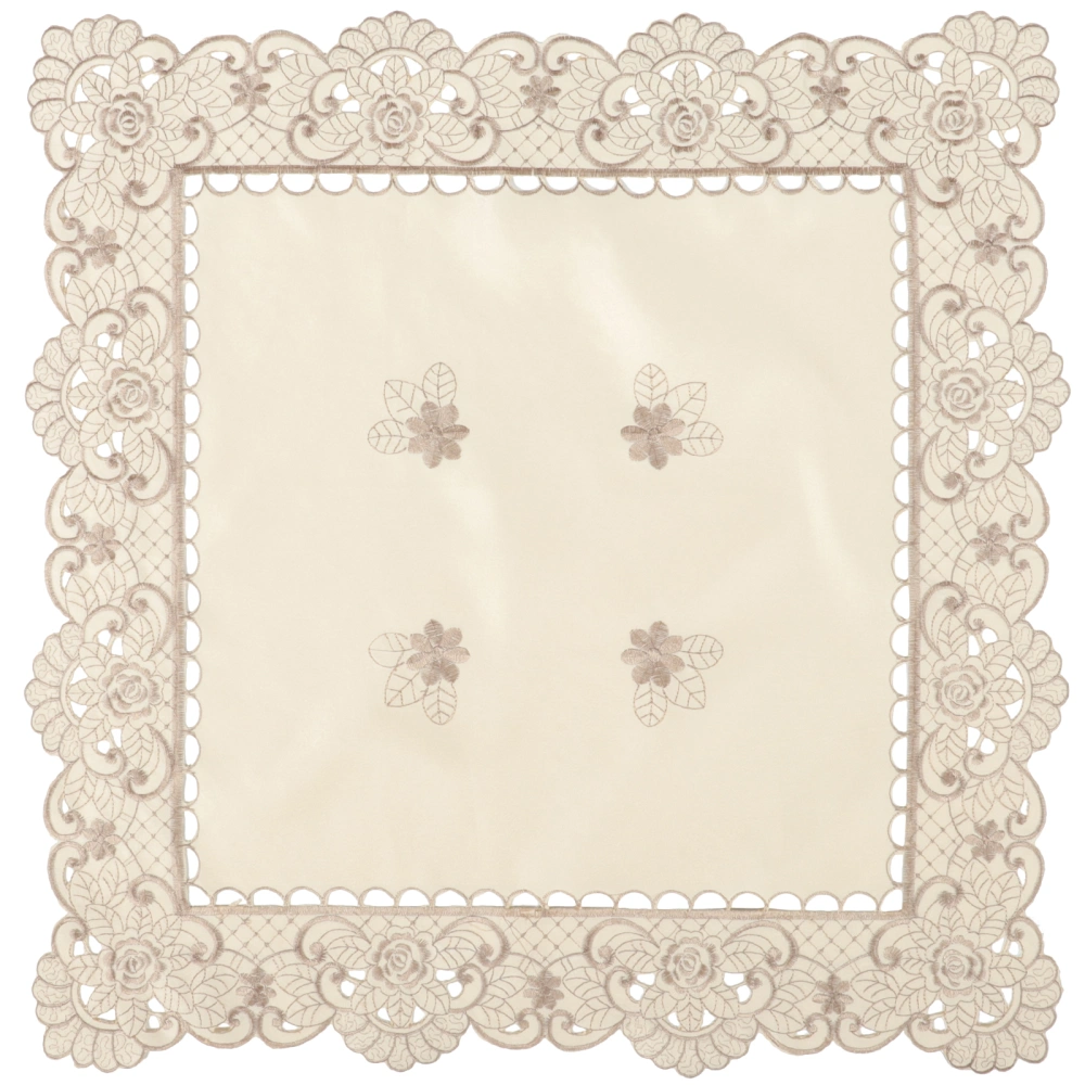 Household Square Tablecloth Embroider Flower Pattern Tablecloth Reusable Decorative Tablecloth