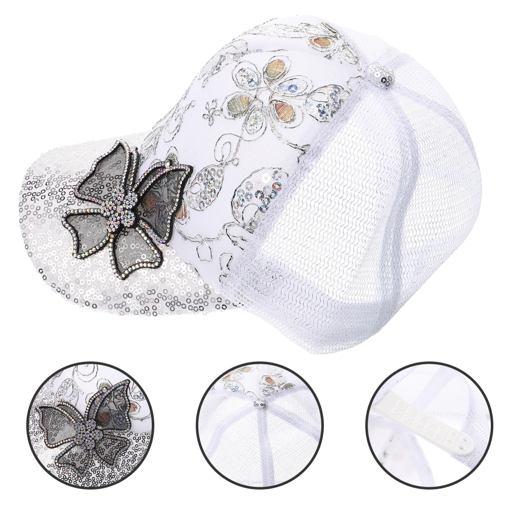 Women Rhinestone Butterfly Baseball Cap Adjustable Baseball Hat Sparkle Bling Baseball Hat