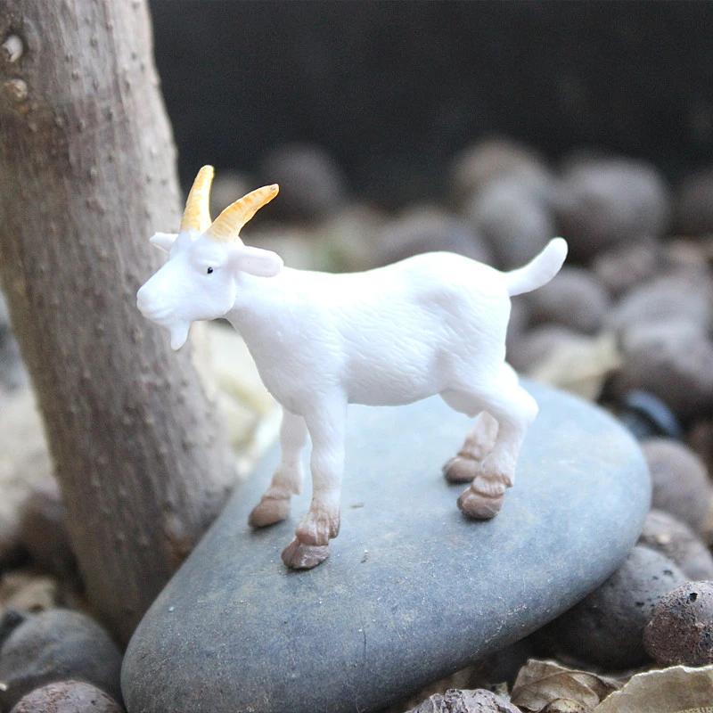 6Pcs Simulated Goat Figurines Small Goat Statues Fake Goat Modeling Crafts Desktop Mini Goat Decors