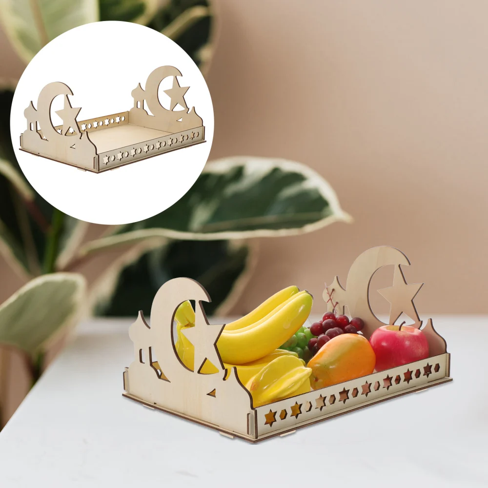 Dessert Wooden Tray Moon Star Tray Festival Party Dessert Food Fruit Storage Tray