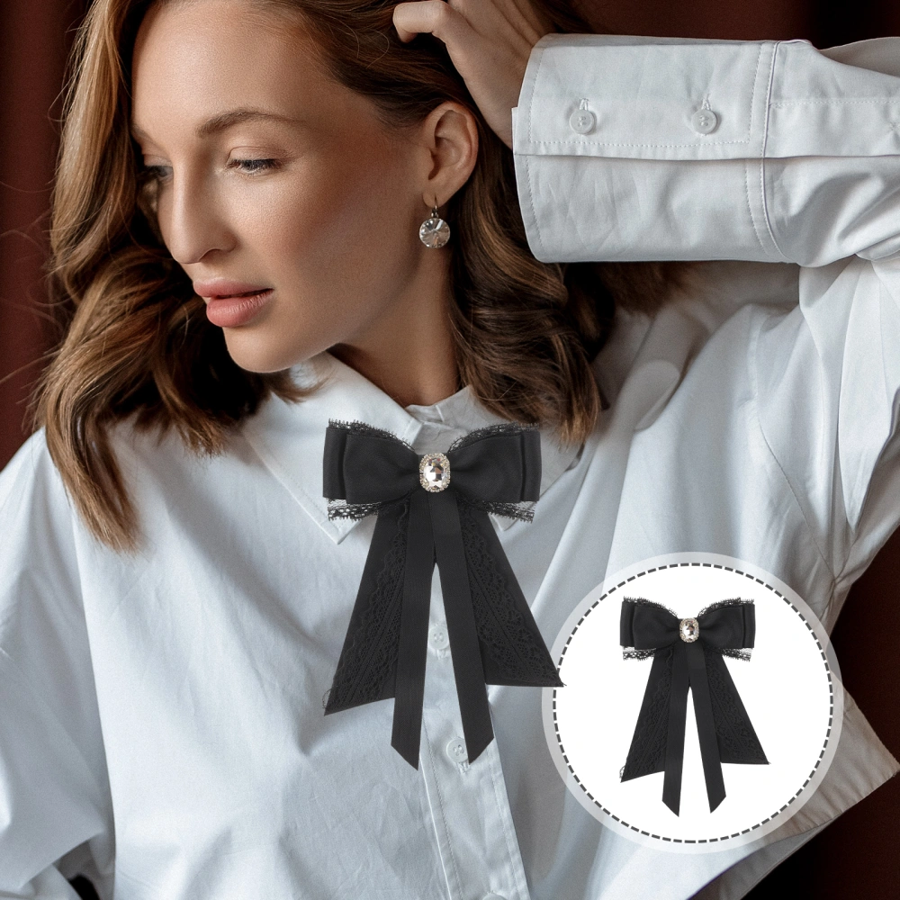 Bow Tie Brooch Women Fashion Collar Brooch Pin Neck Tie Shirt Corsage Neck Tie for Prom Birthday