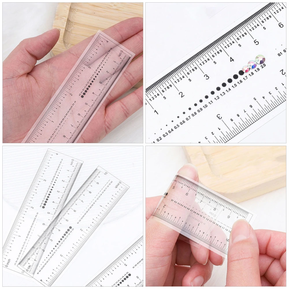 10pcs Manicure Rulers Measuring Rulers Soft Rulers Multi-function Straight Rulers