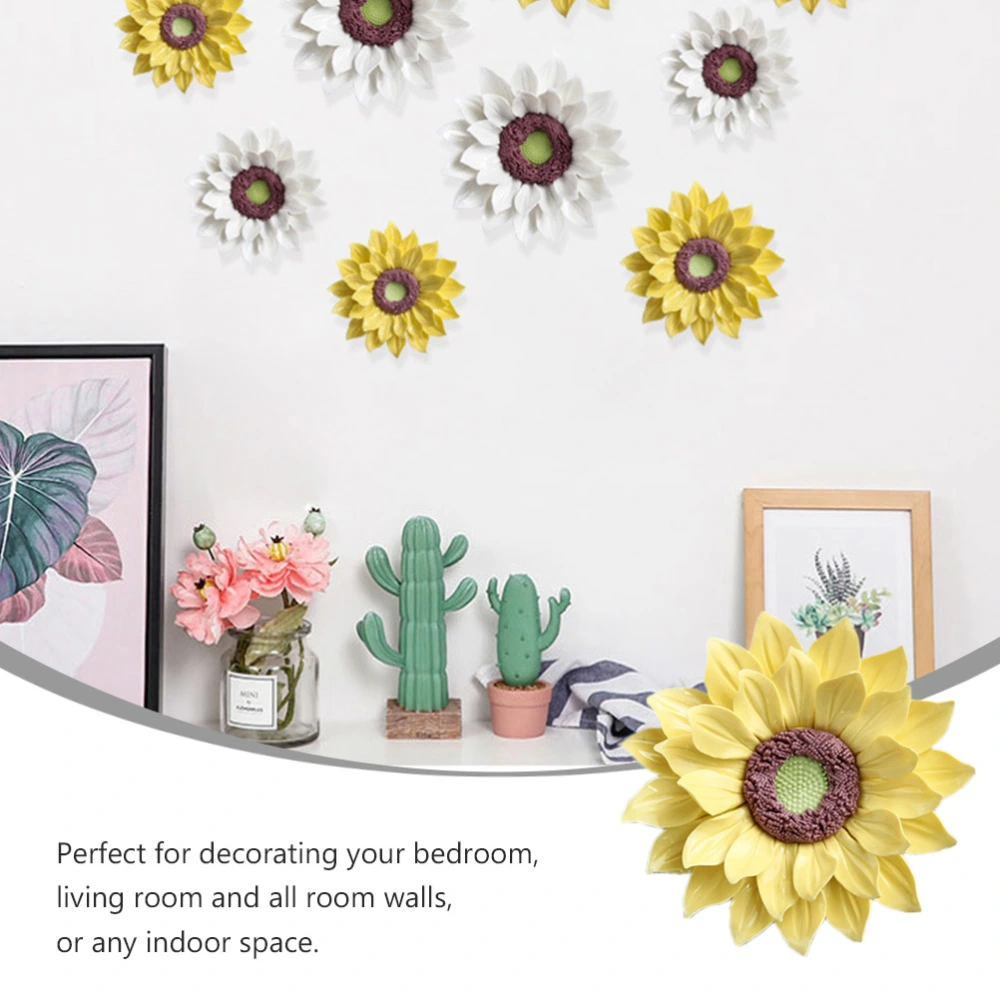 Realistic Ceramic Sunflower Wall Decoration Wall Hanging Flower Decor Wall Art Fake Flower