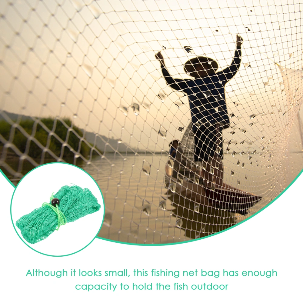 Nylon Fishing Net Portable Fishing Bag Drawstring Fish Catching Net Diving Fish Net Bag