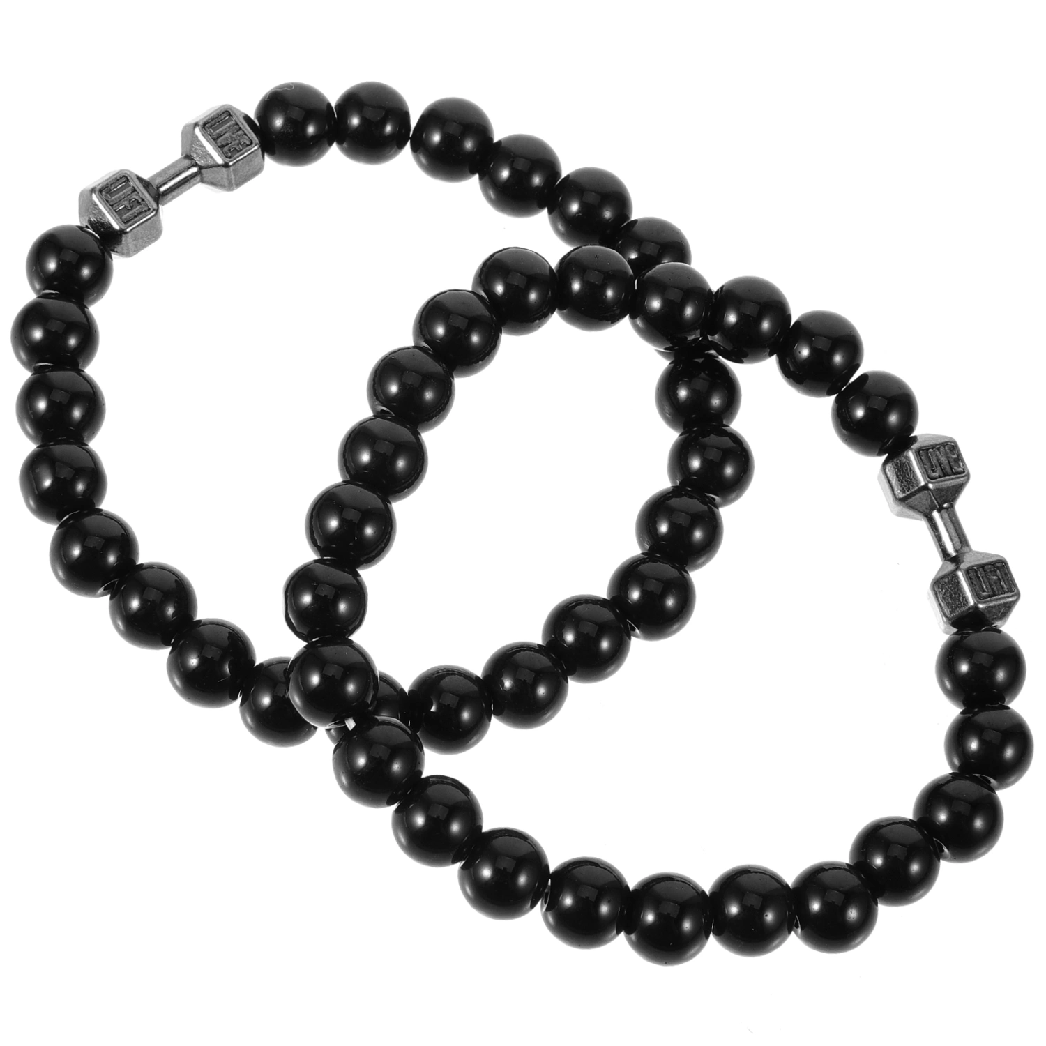 2pcs Beads Gym Bracelets Weight Bracelet Bead Bracelet Alloy Dumbbell Bracelet