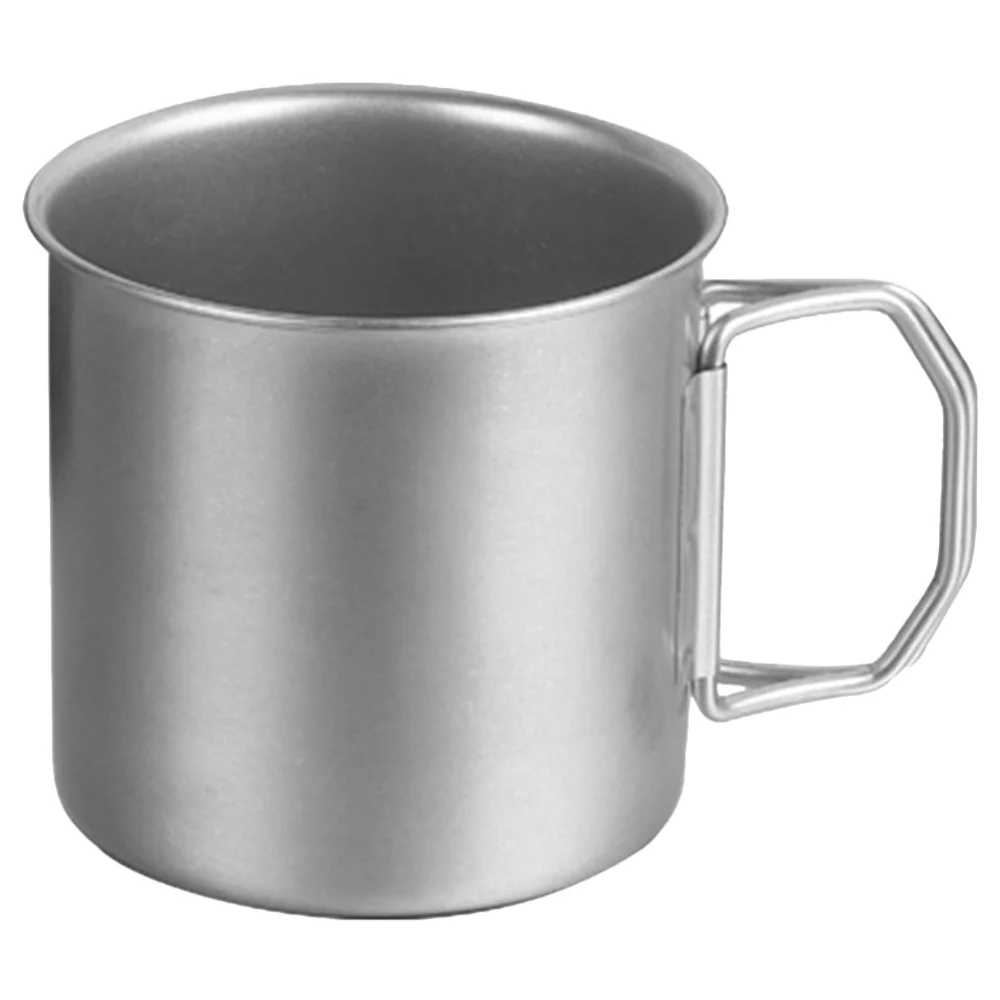 Camping Cup Stainless Steel Cup Metal Cup Foldable Handle Water Cup for Hiking Camping