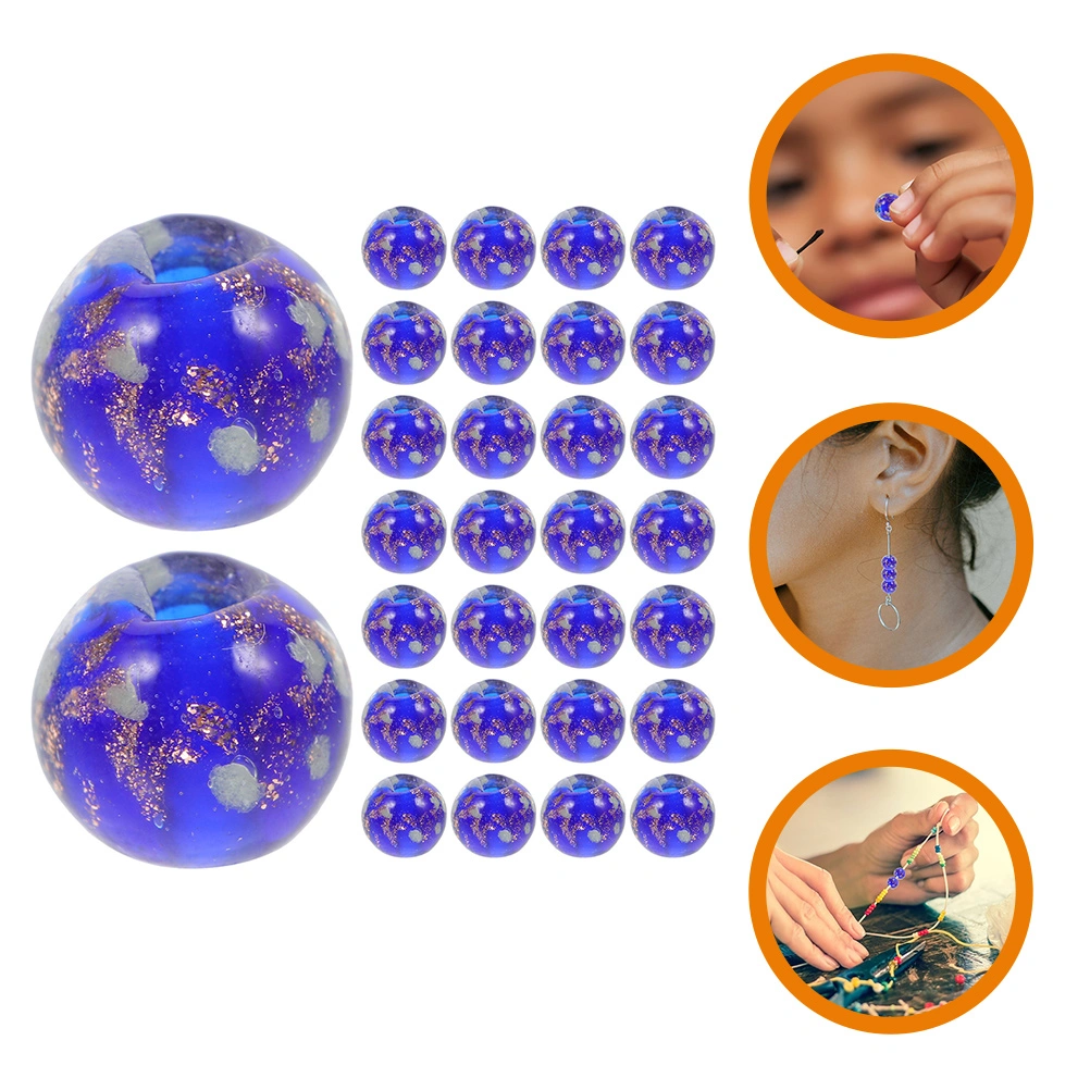 50pcs Glow in The Dark DIY Beads Round Jewelry Making Beads Bracelet DIY Glass Beads